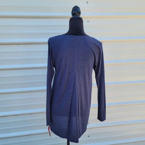 NWT $48 JOSIE TUNIC TOP Modal V-NECK LONG SLEEVE Stretch KNIT Heather Blue S - Picture 6 of 9